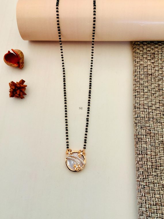 Circle Shape Rose Gold Plated Diamond Mangalsutra