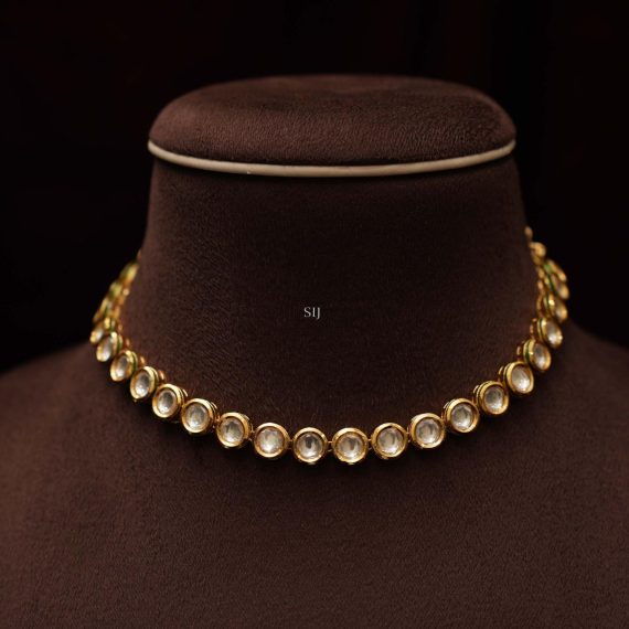 Gold Finish Kundan Studded Necklace