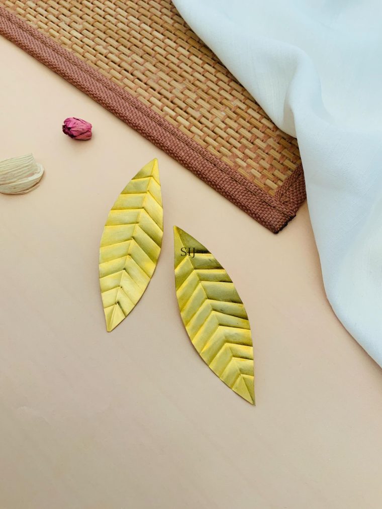 Imitation Gold Plated Tree Leaf Earrings