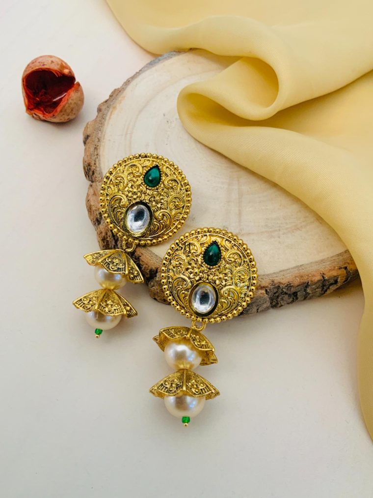 Traditional Gold Plated Earrings