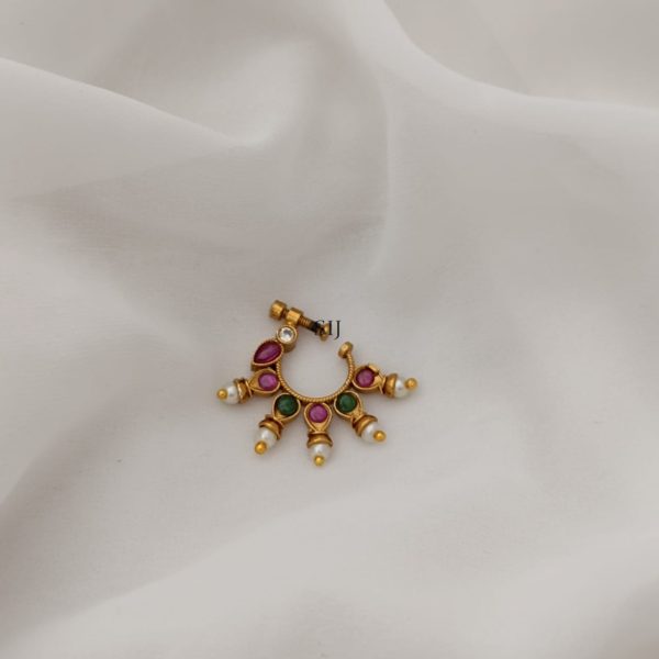 Multi Stones Screw Type Nose Pin