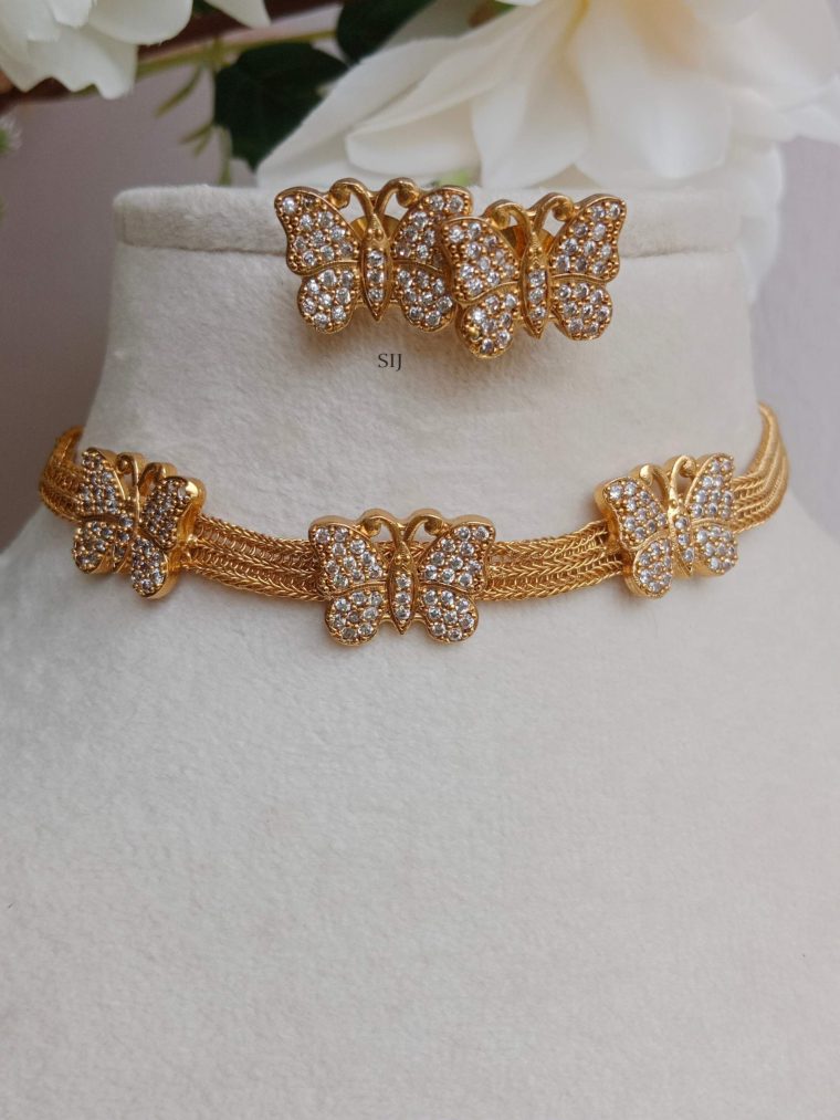 Gold Plated Butterfly Choker