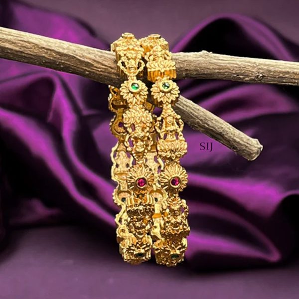 Imitation Matt Gold Lakshmi Bangles