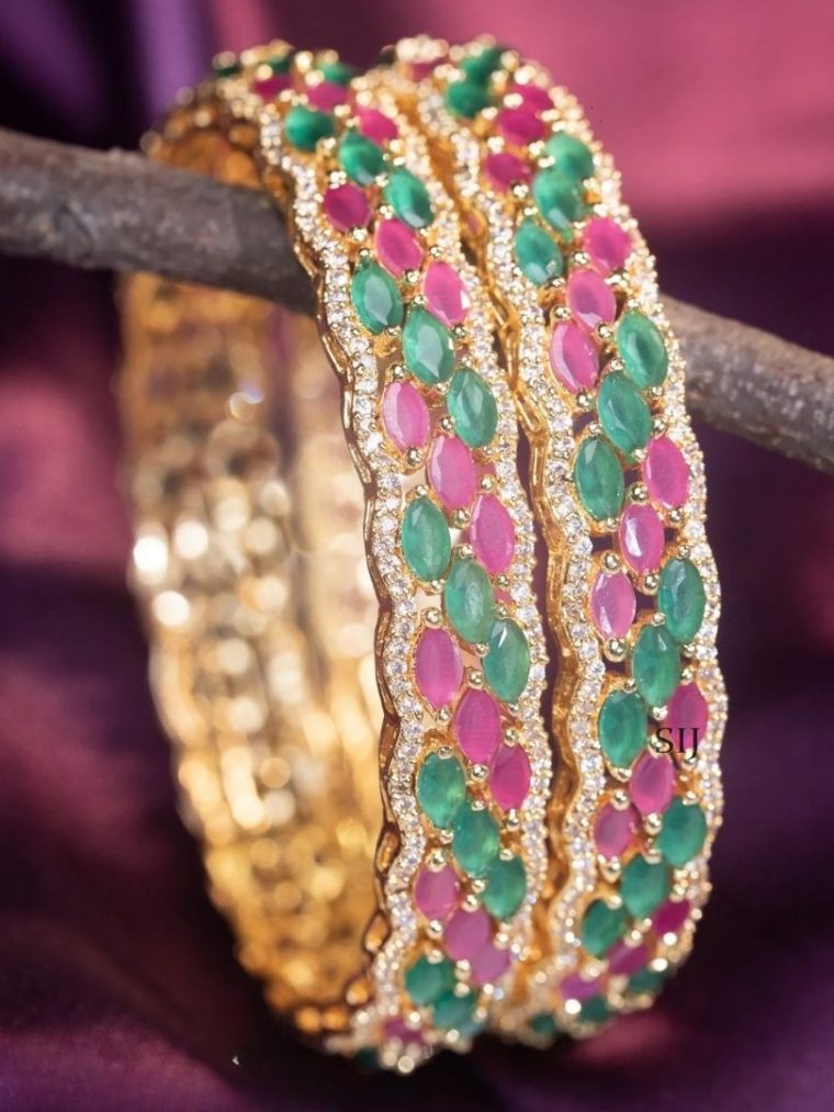 Ruby Green AD Bangles