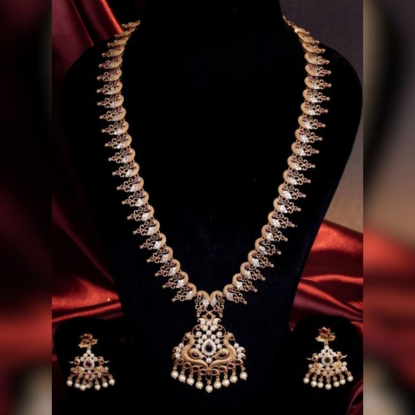 Antique Matte Peacock Chain Haram