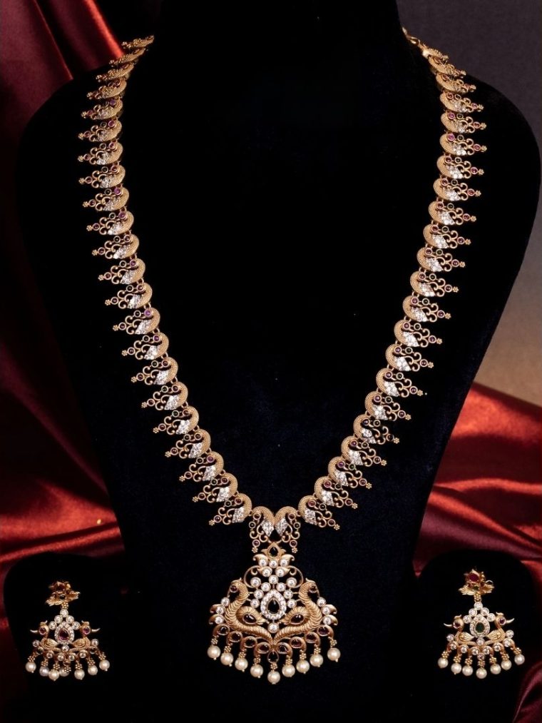 Antique Matte Peacock Chain Haram