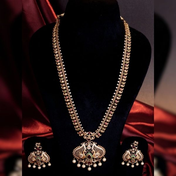 Antique Matte Peacock Chain Haram