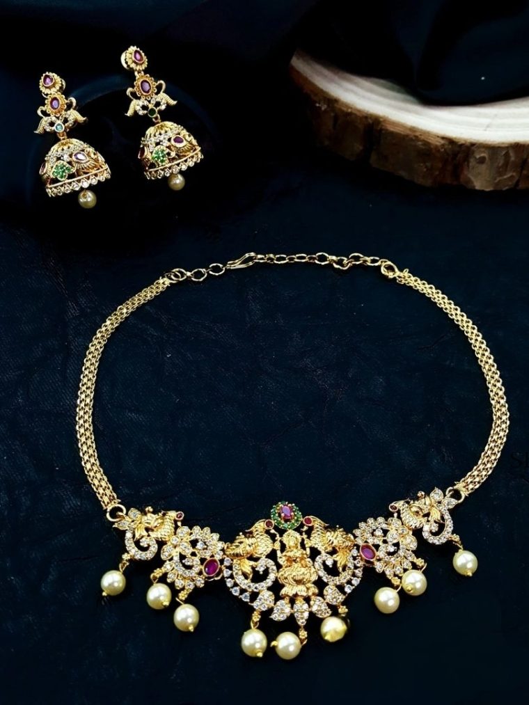 Traditional Lakshmi Golden Necklace