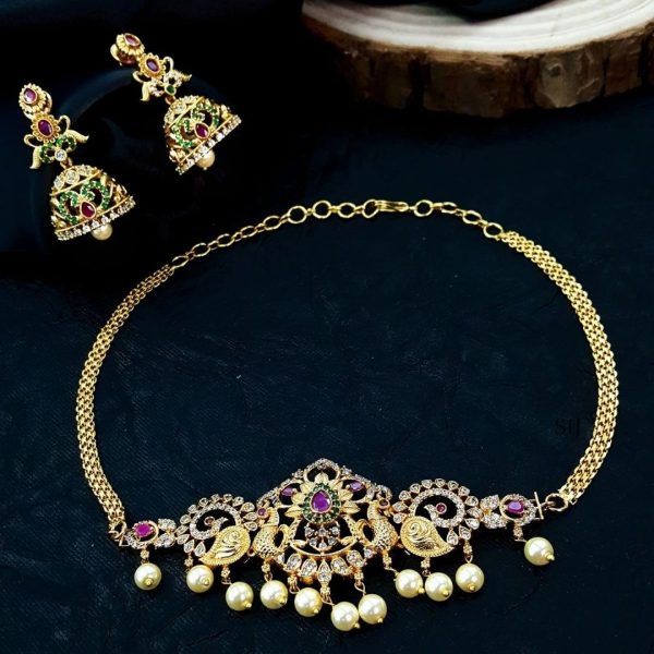 Traditional Peacock Golden Choker