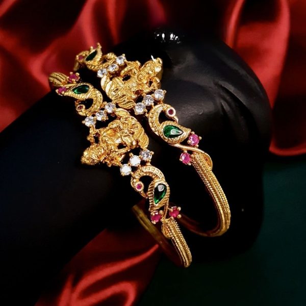 Traditional Gold Plated AD Stones Bangles