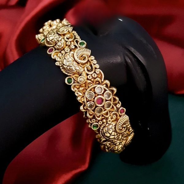 Temple Design Gold Plated Bangles