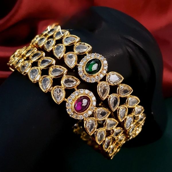 Imitation AD Stones Gold Plated Bangles