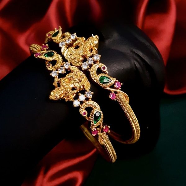 Antique Lakshmi Design Dual Peacock Bangles