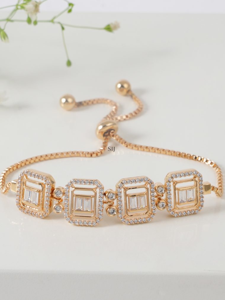 Artificial Square Shape CZ Diamond Bracelet