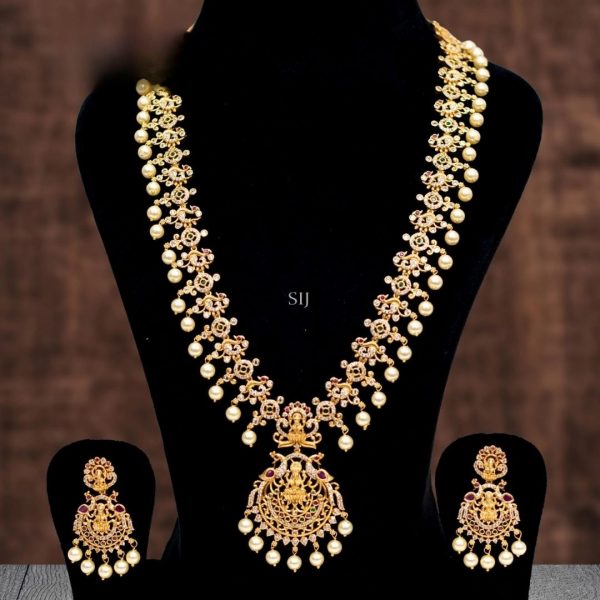 Gold Finish Peacock Design Lakshmi Haram