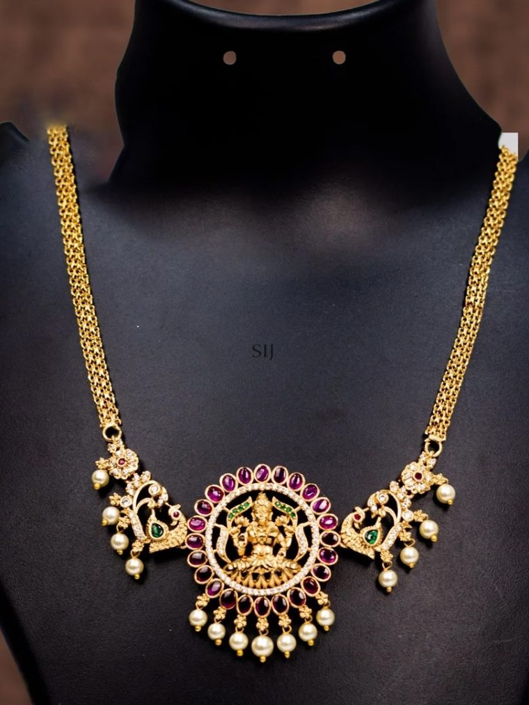 Gold Finish Traditional Lakshmi Necklace