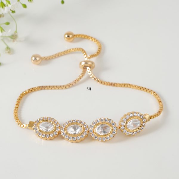 Imitation Round Shape CZ Kundan Bracelet