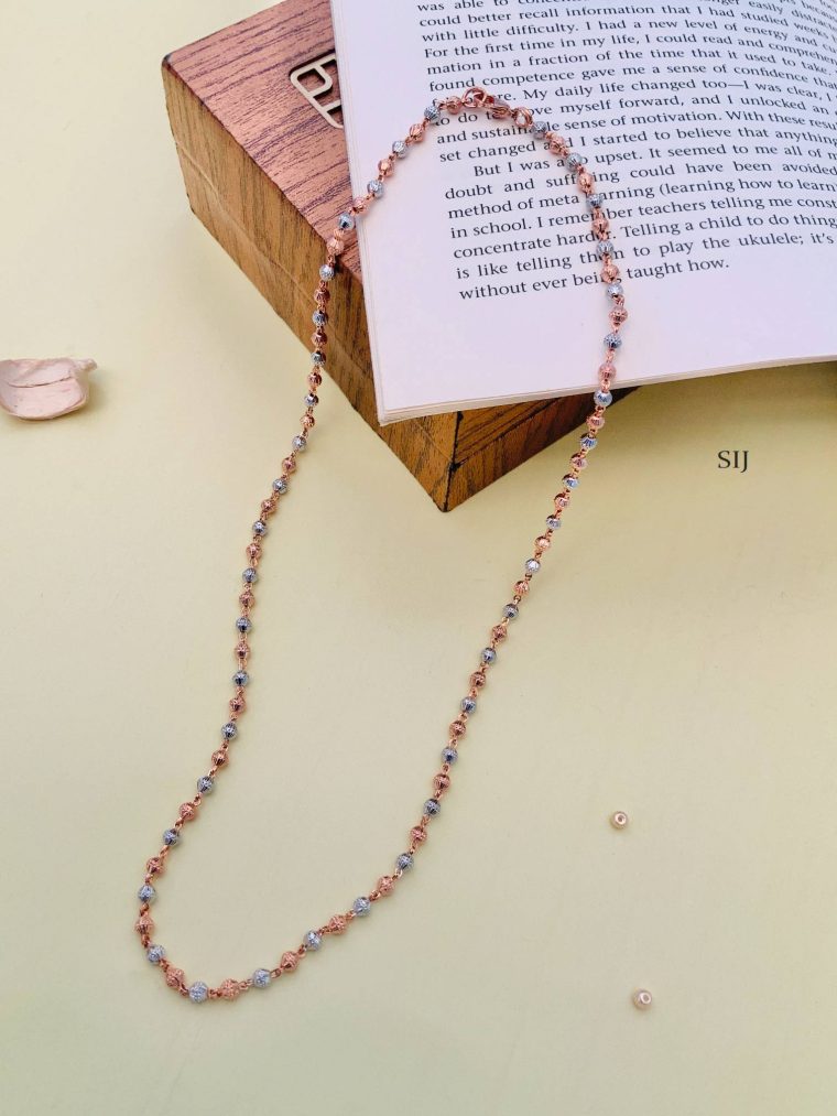 Imitation Rose Gold Plated AD Stones Chain