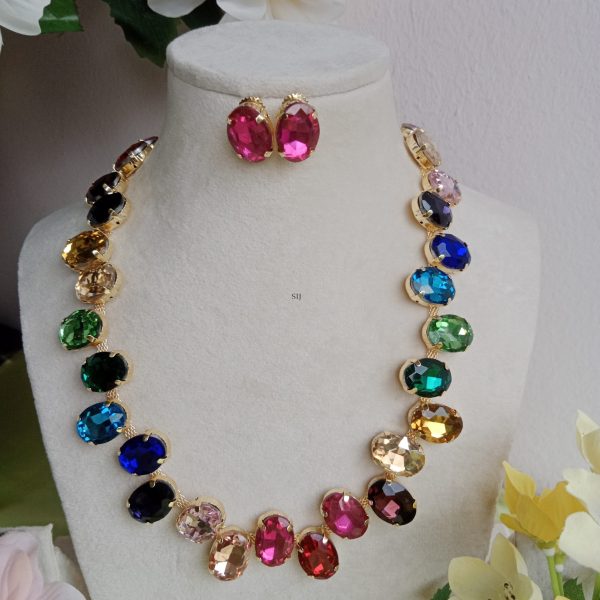 Imitation Multi Color Stones Necklace