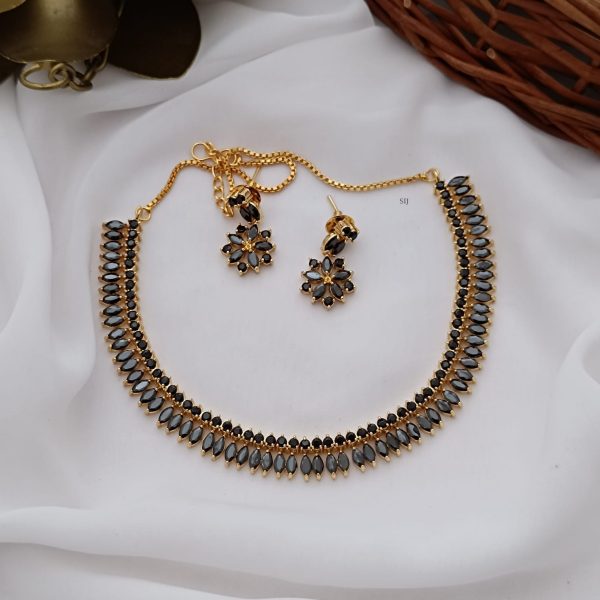 Imitation CZ Black Stones Necklace