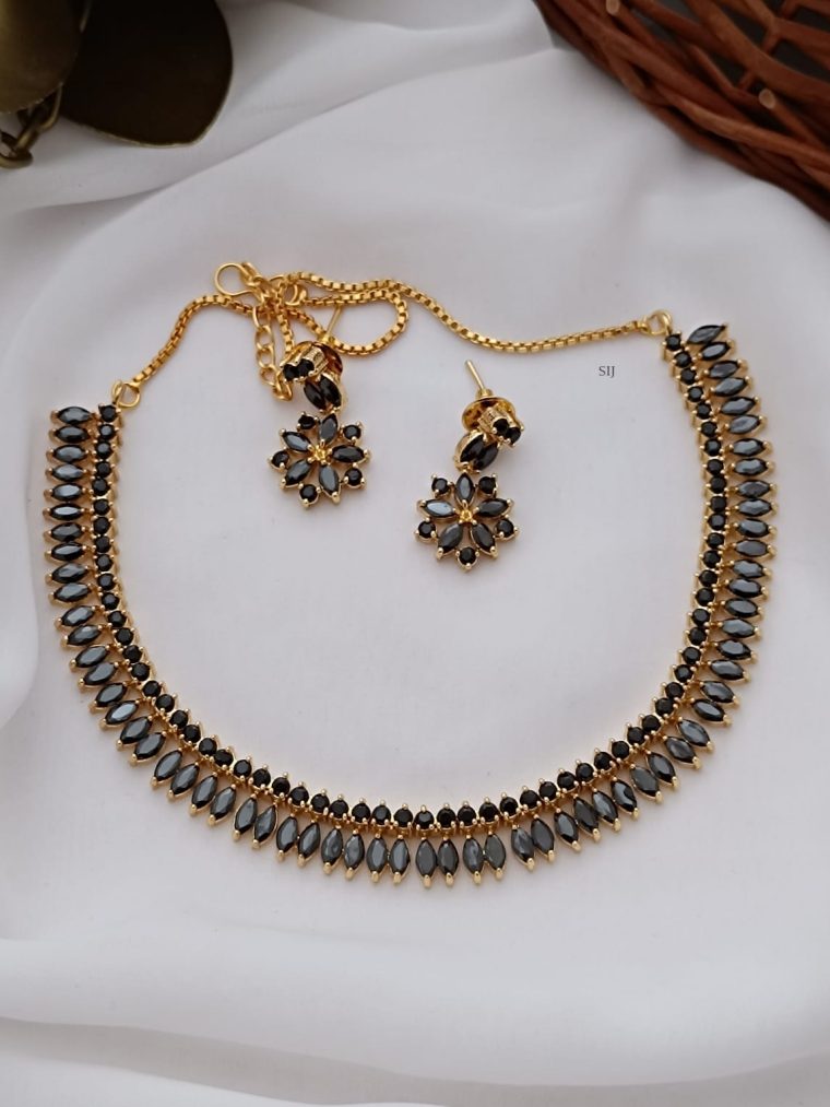 Imitation CZ Black Stones Necklace