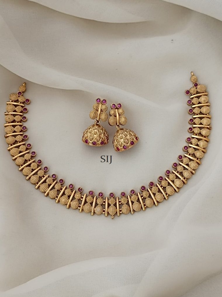 Traditional Ruby Stones Necklace Set