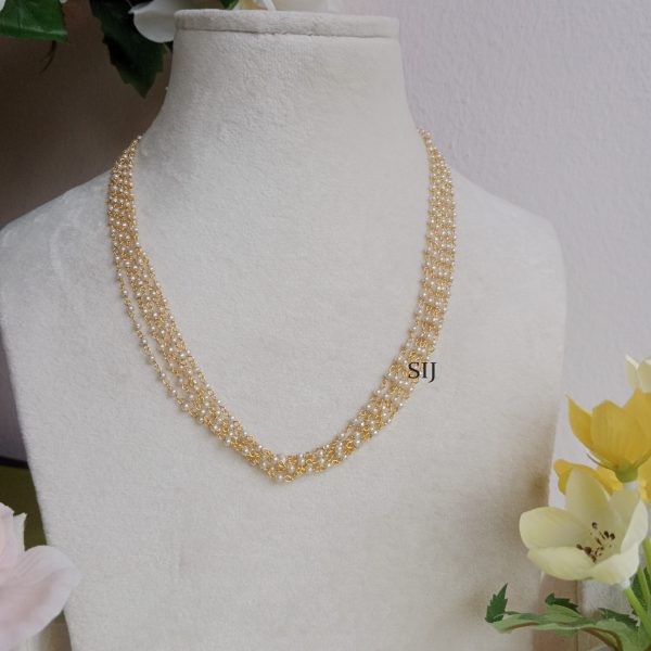 Imitation 5 Layer Short Pearl Chain