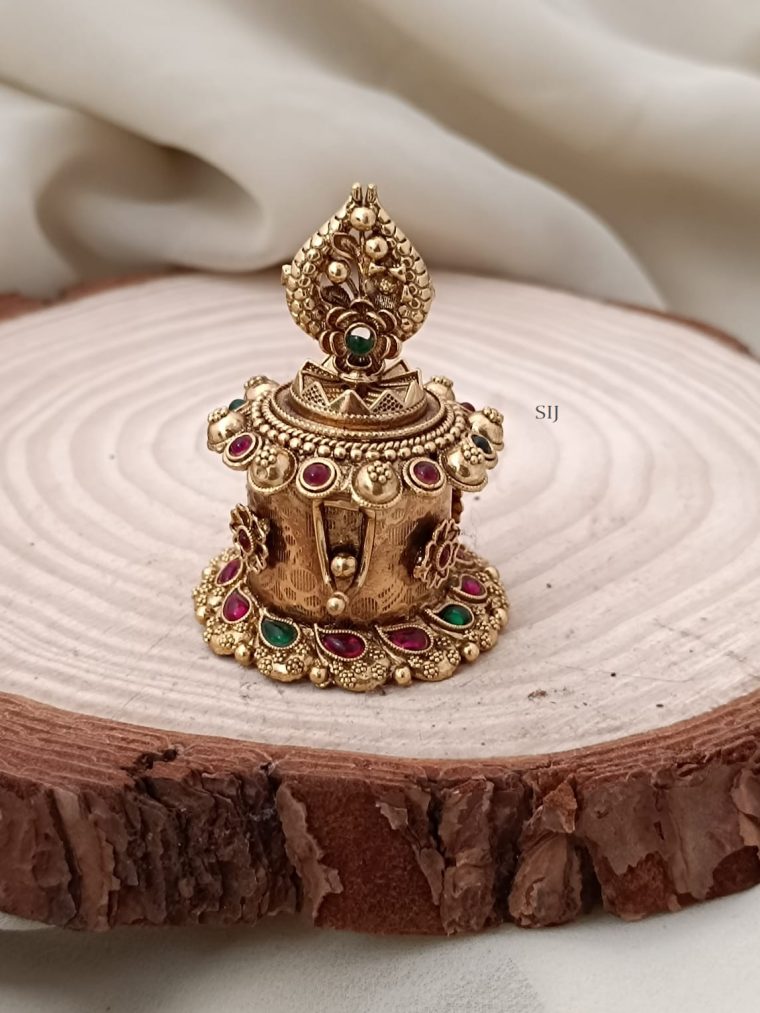 Imitation Multi Stones Flower Kumkum Box