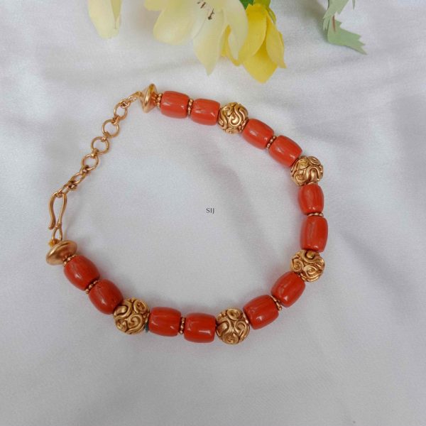 Antique Coral Beaded Bracelet