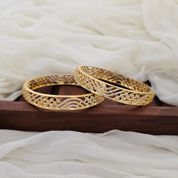 Gold Plated CZ Stone Bangles