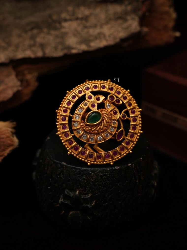 Antique Multi Stones Peacock Finger Ring