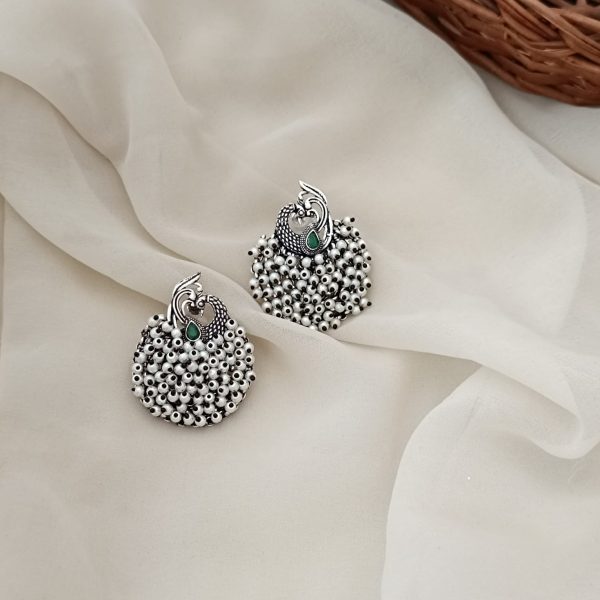 Imitation Pearl Drop Silver Earrings