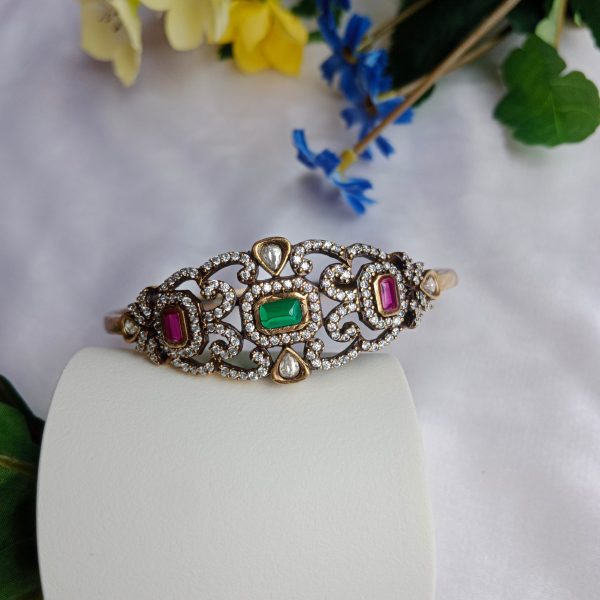 Artificial Ruby and Emerald Stones Victorian Bracelet