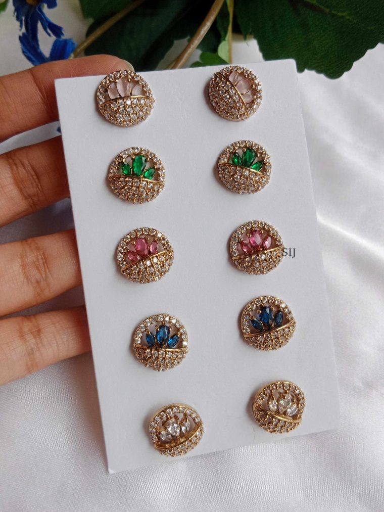 Imitation AD and Color Stones Ear Studs Sets