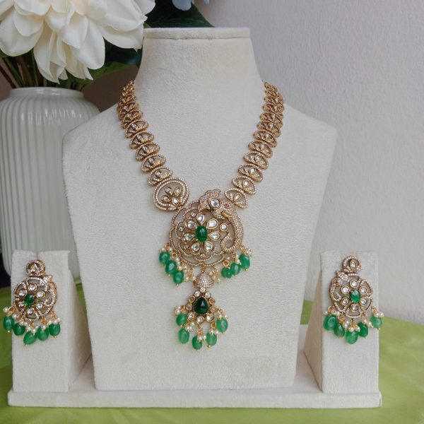 Imitation Elephant Victorian Necklace with Green Beads