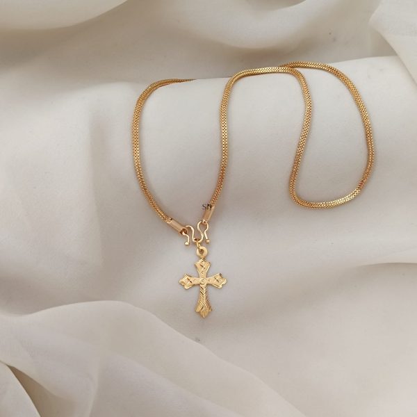 Gold Plated Chain with Cross Pendant