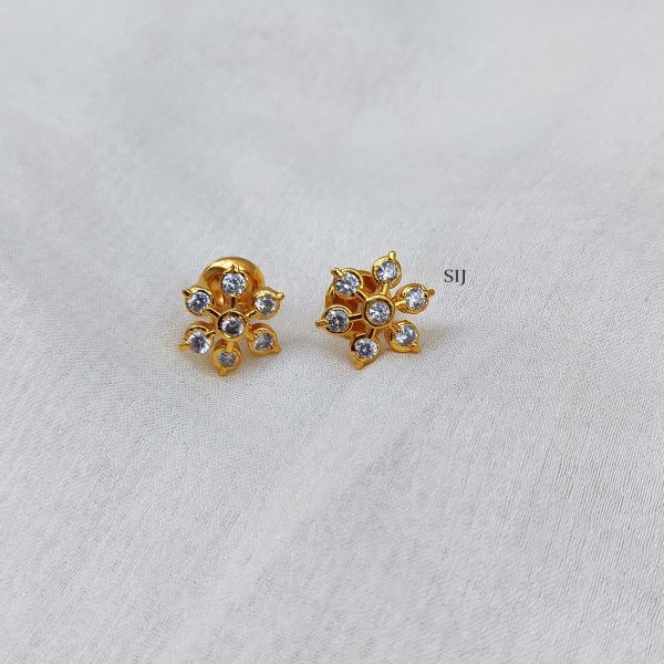 Imitation Diamond Replica White Stones Ear Studs