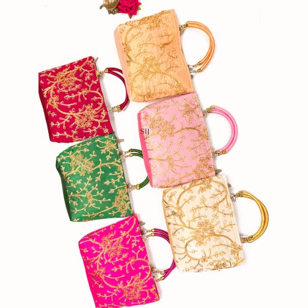 Traditional Embroidery Potli Bags set of 6pcs for Return Gifts