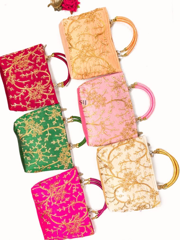 Traditional Embroidery Potli Bags set of 6pcs for Return Gifts