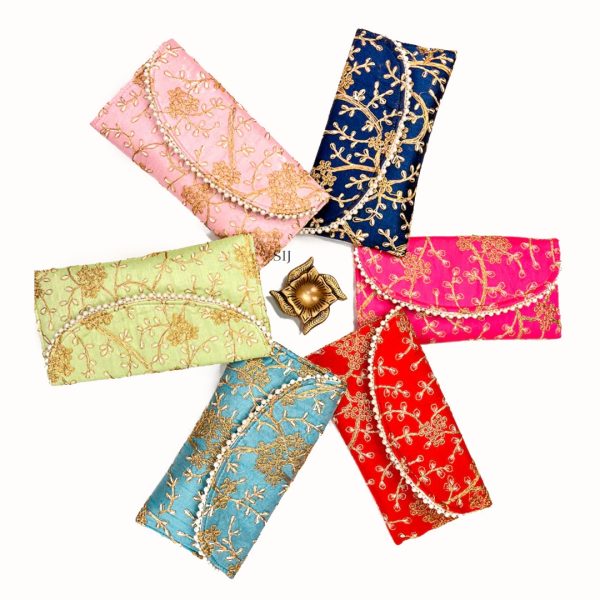 Floral Design with Bead Wallet Set of 6pcs for Return Gifts