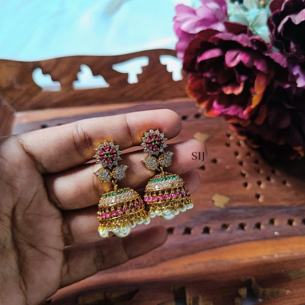 Traditional Floral Design Jhumkas