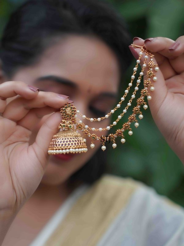 Imitation Bridal Jhumkas With Mattal