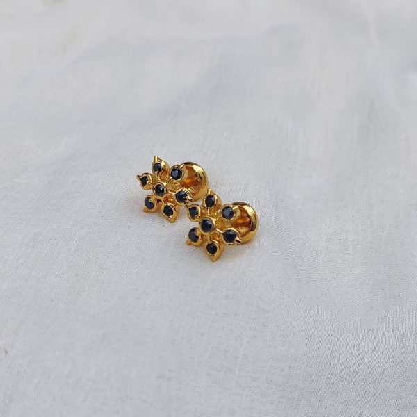 Gold Finish Diamond Replica Ear Studs