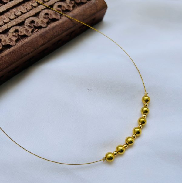 Gold Finish Lil Balls Invisible Necklace