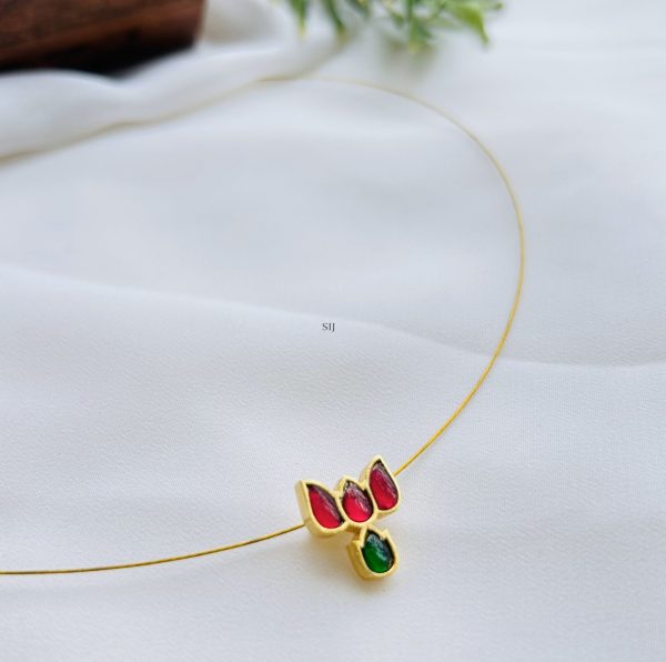 Gold Plated Flower Design Invisible Necklace