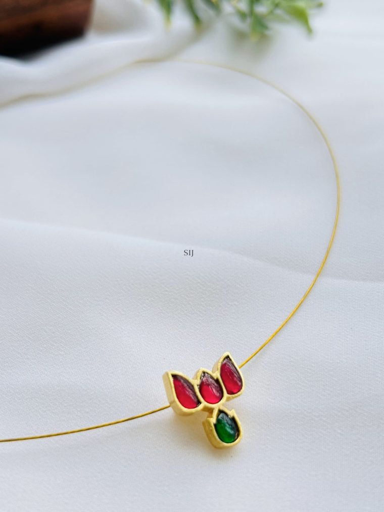 Gold Plated Flower Design Invisible Necklace