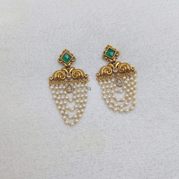 Gold Plated Pearl Layered Earrings