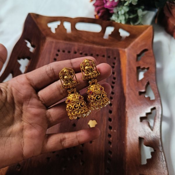 Pearl Drop Lakshmi Jhumkas