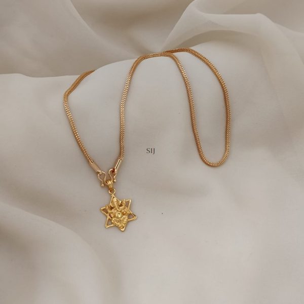 Traditional Star Design Ganesh Pendant& Chain