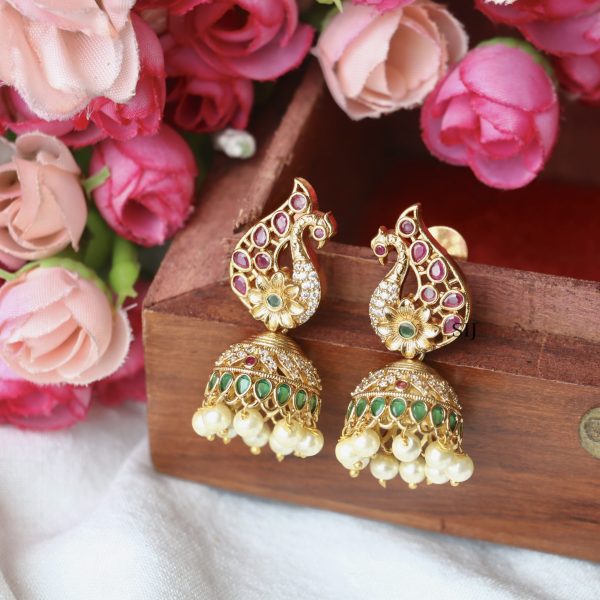 Imitation Peacock Little Jhumkas